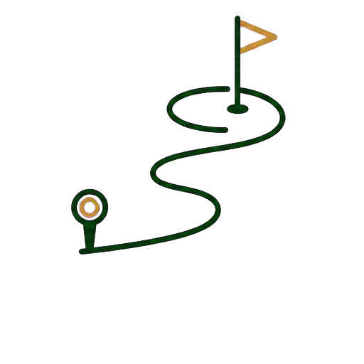 Väg från tee till green som symboliserar hela golfspelet